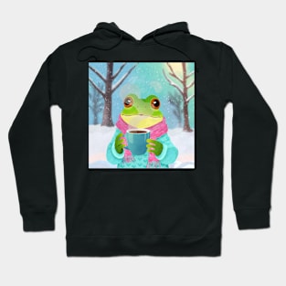 Cozy winter frog Hoodie